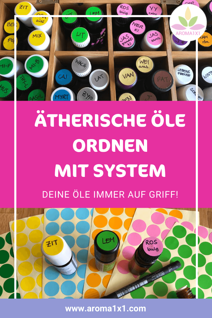 ätherische Öle ordnen mit Etiketten